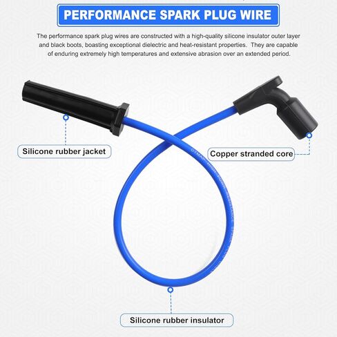 Ignition Spark Plug Wires Set Compatible with Chevy Malibu,Equinox,Uplander;Buick Rendezvous,Terraza; Pontiac G6;Saturn Relay 2005-2012 V6 3.4L 3.5L 3.9L in Saudi Arabia