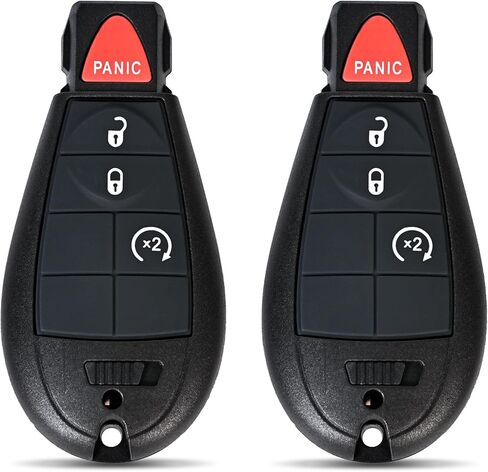 Key Fob Two Keyless Entry Remote Control Car Keys 4 Button Smart Key 433MHz Compatible with 2013-2018 Dodge Ram 1500 2500 3500 4500 5500 Replaces 56046955AG 56046955AC（2PCS） GQ4-53T 46Chip in Saudi Arabia