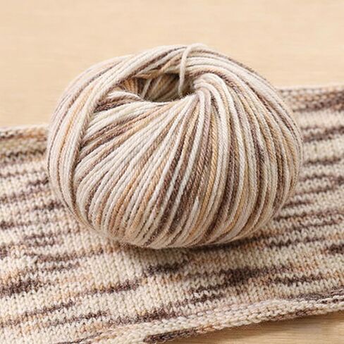 4-Ply Wool Blend Yarn – 1.8oz/50g, 87.5yd/80m, Soft Yarn for 4.5mm Crochet Hooks for Scarf Hand Knitting & Crochet Weaving DIY Craft (Brown, White) in Kuwait