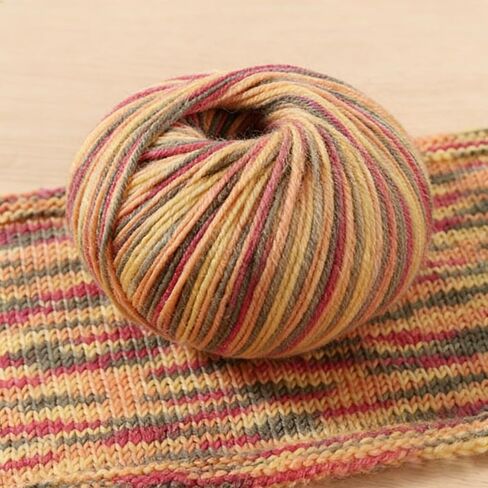 4-Ply Wool Blend Yarn – 1.8oz/50g, 87.5yd/80m, Soft Yarn for 4.5mm Crochet Hooks for Scarf Hand Knitting & Crochet Weaving DIY Craft (Brown, White) in Kuwait