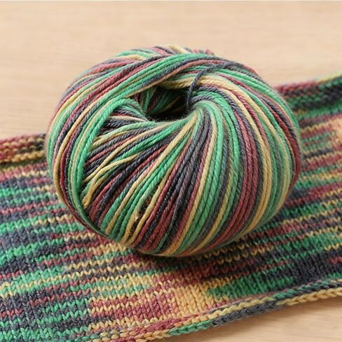 4-Ply Wool Blend Yarn – 1.8oz/50g, 87.5yd/80m, Soft Yarn for 4.5mm Crochet Hooks for Scarf Hand Knitting & Crochet Weaving DIY Craft (Brown, White) in Kuwait