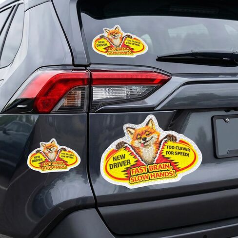 3 Pack New Driver Magnet Set, Reflective Funny Animal Car Magnet Stickers, Waterproof Student Driver Bumper Decals, Removable Durable Novelty Safety Sign for Rear Window Tailgate (Dog) in Saudi Arabia