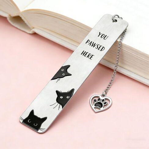Cat Bookmark,Stainless Steel Funny Black Cat Bookmark Reading Accessory, Cute Metal Bookmark for Women,Students & Book Lovers Gift in Saudi Arabia