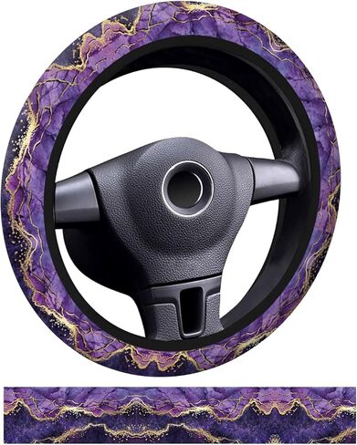 Car Steering Wheel Cover, Universal 15 Inch Neoprene Non-Slip Steering Wheel Covers, Funny Car Accessories for Women Men Fit Auto, Suvs, Truck Cute Beige Leopard in Kuwait