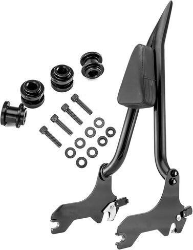 Wsays 24" Tall Sissy Bar and Docking Hardware Kit Compatible with Harley Softail Street Bob FXBB/S Heritage Classic FLHC/S Deluxe FLDE FLSL FXST 2018-2025, Passenger Backrest Sharp Angle Gloss Black in Kuwait