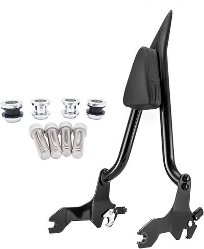 Wsays 24" Tall Sissy Bar and Docking Hardware Kit Compatible with Harley Softail Street Bob FXBB/S Heritage Classic FLHC/S Deluxe FLDE FLSL FXST 2018-2025, Passenger Backrest Sharp Angle Gloss Black in Kuwait