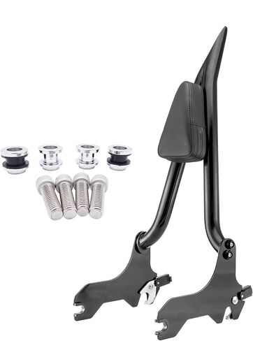 Wsays 24" Tall Sissy Bar and Docking Hardware Kit Compatible with Harley Softail Street Bob FXBB/S Heritage Classic FLHC/S Deluxe FLDE FLSL FXST 2018-2025, Passenger Backrest Sharp Angle Gloss Black in Kuwait