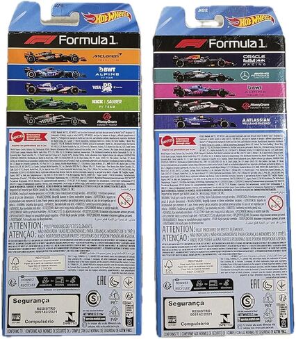 مجموعة سيارات هوت ويلز فورمولا 1 المصبوبة من 2 × 5 عبوات، فرق F1 2024 و2025، للأعمار من 3 سنوات فما فوق in Kuwait