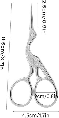 Crane-Shaped Embroidery Scissors – Stainless Steel Small Sewing Scissors with Sharp Blades, 3.7 Inch Compact Craft Scissors for Needlework, Quilting, and Thread Cutting in Saudi Arabia