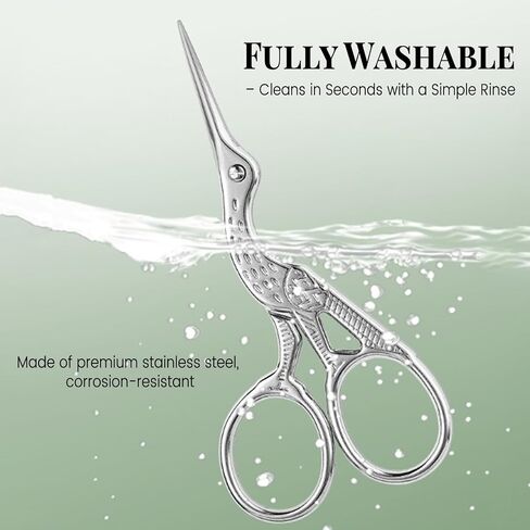 Crane-Shaped Embroidery Scissors – Stainless Steel Small Sewing Scissors with Sharp Blades, 3.7 Inch Compact Craft Scissors for Needlework, Quilting, and Thread Cutting in Saudi Arabia