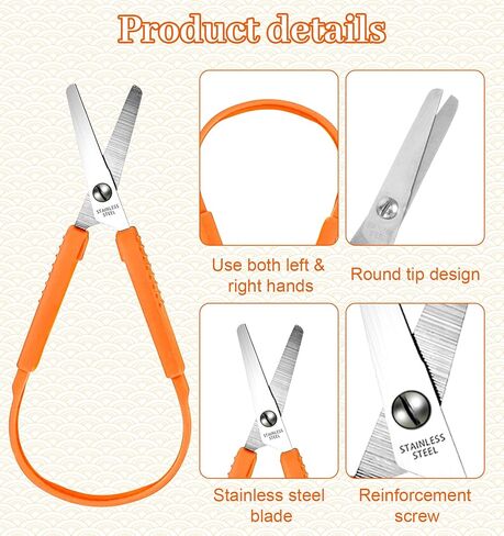6 Pcs Adaptive Scissors, Self-Opening Loop Scissors for Kids Special Needs with Colorful PP Handles, Safety Design for Easy Grip Schools & Special Needs (5.3 x 2.2 Inches, Assorted Colors) in Saudi Arabia