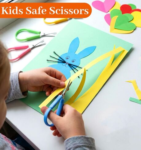 6 Pcs Adaptive Scissors, Self-Opening Loop Scissors for Kids Special Needs with Colorful PP Handles, Safety Design for Easy Grip Schools & Special Needs (5.3 x 2.2 Inches, Assorted Colors) in Saudi Arabia