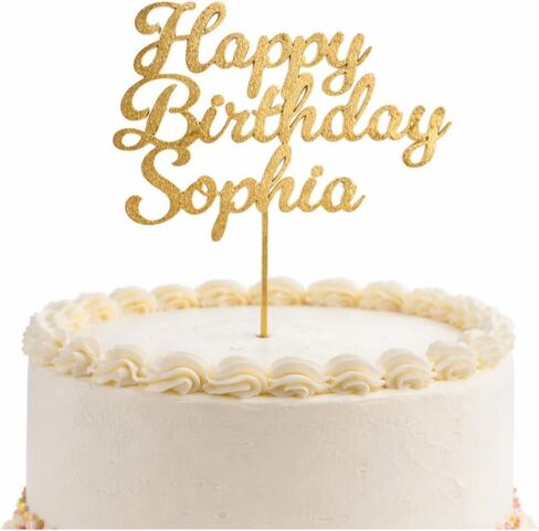 Personalized Birthday Cake Topper Custom Name & Age Cake Decoration for Kids Adults Milestone Birthday Party Decor Keepsake Gift in Kuwait