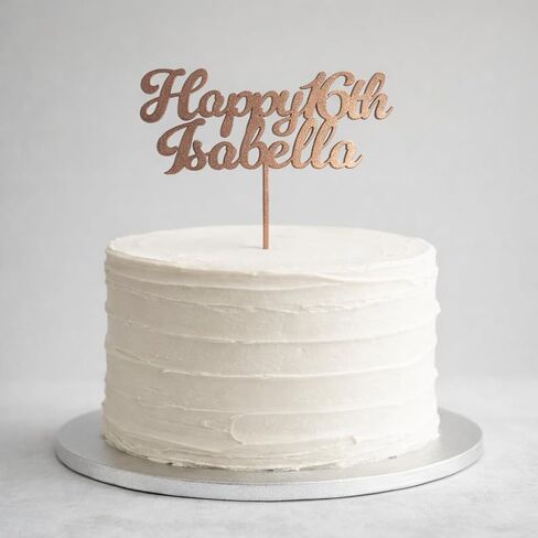 Personalized Birthday Cake Topper Custom Name & Age Cake Decoration for Kids Adults Milestone Birthday Party Decor Keepsake Gift in Kuwait