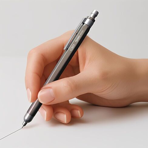 GS01-G5 Roller Gel Pen, 0.5mm Needle Tip, Fast-Drying Black Gel Ink, Full Metal Body, Includes Extra Refill, Black in Kuwait