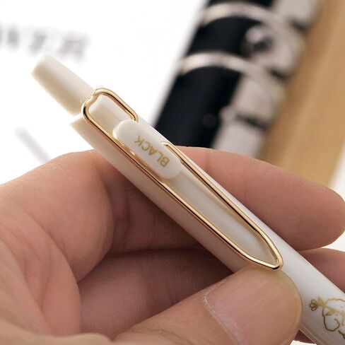 Retractable Rolling Ball Pens 0.35mm Ultra Fine Point,White Barrels,Black Gel Ink,Pack of 8,Smooth Writing For Journaling, Notetaking,Cute Office School Supplies Gifts for Women and Girls in Saudi Arabia