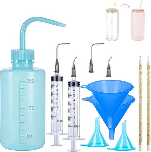pudinbs Snow Globe Tumbler Supplies Kit - 11-Piece Complete DIY Supplies for Bubble-Free, Sparkling Glitter Snow Globes | Craft Set for Beginners & Makers in Saudi Arabia