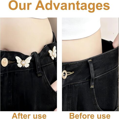 Pant Waist Tightener, No Sew Jean Clips to Tighten Waist, Adjustable Waist Clips for Loose Pants, Pants Buckles in Kuwait