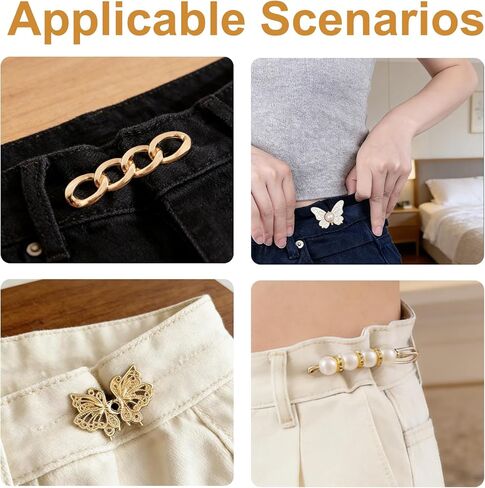 Pant Waist Tightener, No Sew Jean Clips to Tighten Waist, Adjustable Waist Clips for Loose Pants, Pants Buckles in Kuwait