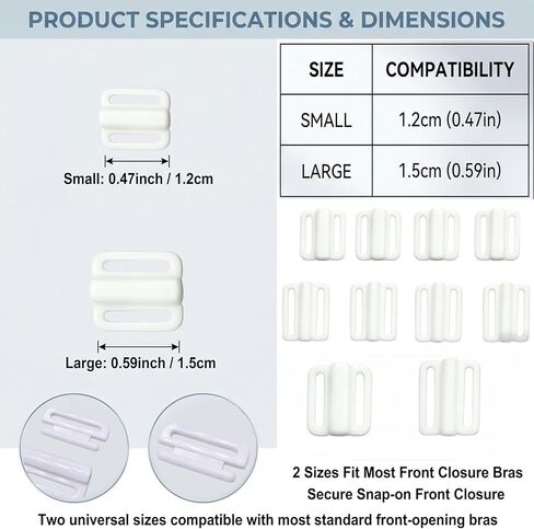erioctry 10PCS Plastic Front Closure Buckles Clasp Hook Fasteners for Swimwear Bra Sewing DIY Garment Repair Supplies in Kuwait