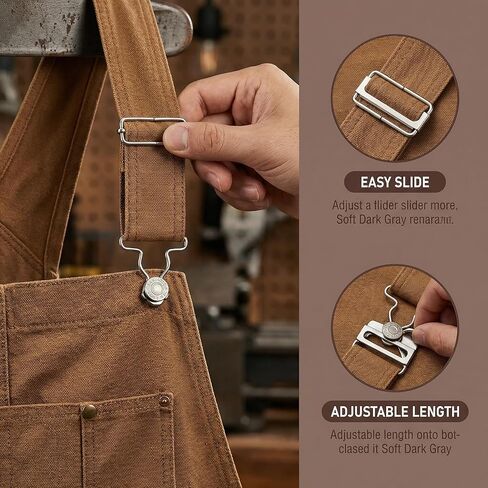 12 Sets Overall Buckles for 2 Inch Straps, Metal Suspender Buckle + Tri-Glide Slider Kit with 15 Sets Brass Snap Buttons, 3 Colors (Silver/Gold/Black) for Overalls, Aprons, DIY Sewing Repair in Saudi Arabia