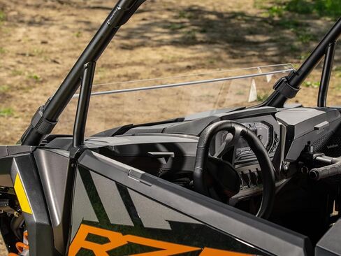 SuperATV Scratch Resistant Half Windshield for 2024+ Polaris RZR XP1000, XR Optic Hard Coating, 1/4" Polycarbonate 250x Stronger than Glass, USA Made, No Tint in Kuwait