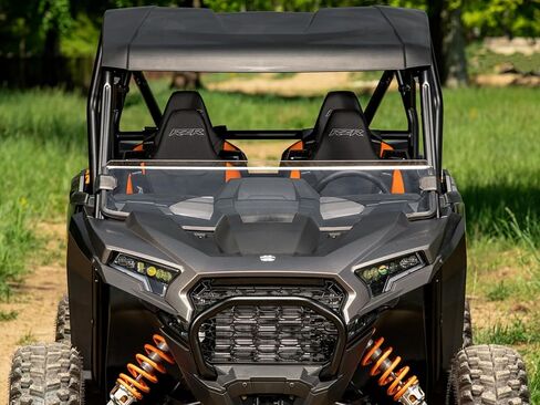 SuperATV Scratch Resistant Half Windshield for 2024+ Polaris RZR XP1000, XR Optic Hard Coating, 1/4" Polycarbonate 250x Stronger than Glass, USA Made, No Tint in Kuwait