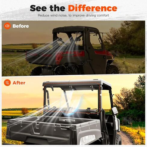 Rear Windshield for Polaris Ranger Midsize 570 500 SP/Crew 2015-2026 Accessories, Scratch Resistant Durable PC Back Windshield for Polaris Ranger Midsize 500/570 / Crew / ETX / EV(See Fitment) in Saudi Arabia