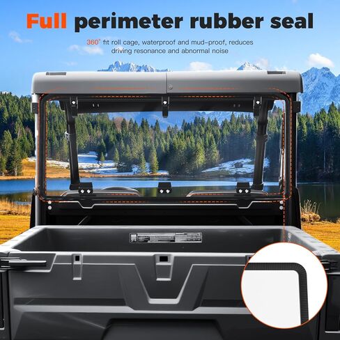 Rear Windshield for Polaris Ranger Midsize 570 500 SP/Crew 2015-2026 Accessories, Scratch Resistant Durable PC Back Windshield for Polaris Ranger Midsize 500/570 / Crew / ETX / EV(See Fitment) in Saudi Arabia