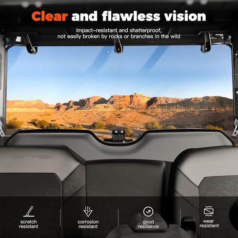 Rear Windshield for Polaris Ranger Midsize 570 500 SP/Crew 2015-2026 Accessories, Scratch Resistant Durable PC Back Windshield for Polaris Ranger Midsize 500/570 / Crew / ETX / EV(See Fitment) in Saudi Arabia