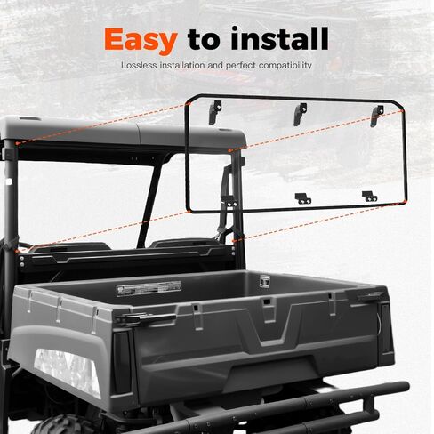 Rear Windshield for Polaris Ranger Midsize 570 500 SP/Crew 2015-2026 Accessories, Scratch Resistant Durable PC Back Windshield for Polaris Ranger Midsize 500/570 / Crew / ETX / EV(See Fitment) in Saudi Arabia