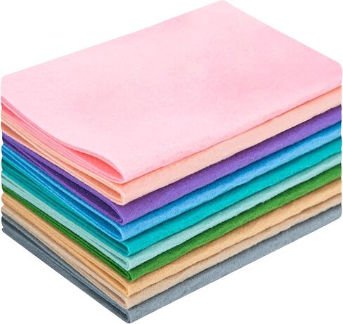 10 Sheets Felt Fabric for Crafts, 8x20 Inch 1.4mm Thick, Assorted Colors DIY Sewing, Patchwork Material for Kids Arts, Home Decor (Rainbow) in Saudi Arabia