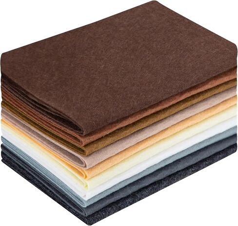 10 Sheets Felt Fabric for Crafts, 8x20 Inch 1.4mm Thick, Assorted Colors DIY Sewing, Patchwork Material for Kids Arts, Home Decor (Rainbow) in Saudi Arabia