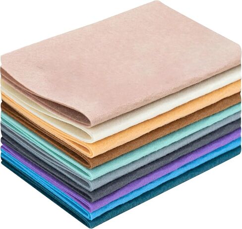 10 Sheets Felt Fabric for Crafts, 8x20 Inch 1.4mm Thick, Assorted Colors DIY Sewing, Patchwork Material for Kids Arts, Home Decor (Rainbow) in Saudi Arabia