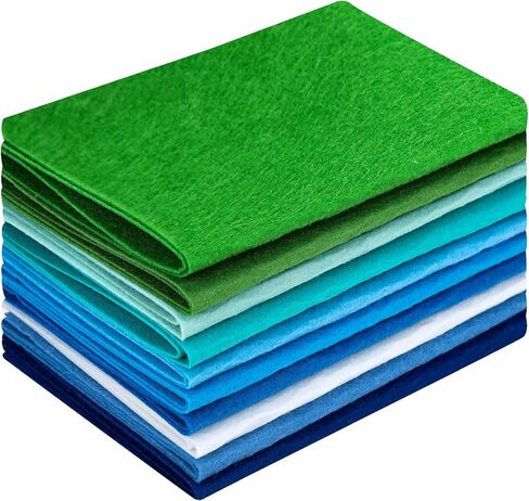 10 Sheets Felt Fabric for Crafts, 8x20 Inch 1.4mm Thick, Assorted Colors DIY Sewing, Patchwork Material for Kids Arts, Home Decor (Rainbow) in Saudi Arabia