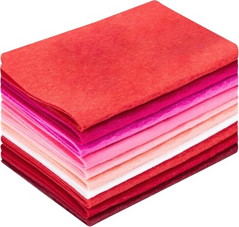 10 Sheets Felt Fabric for Crafts, 8x20 Inch 1.4mm Thick, Assorted Colors DIY Sewing, Patchwork Material for Kids Arts, Home Decor (Rainbow) in Saudi Arabia