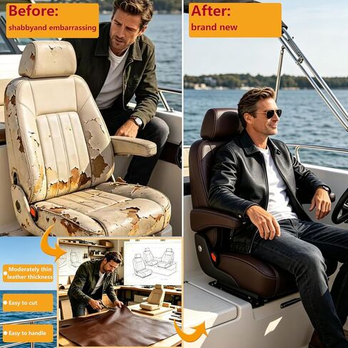CDY Marine Vinyl Upholstery Fabric: 54"x72" Soft Grain Faux Leather Waterproof Durable - Easy to Cut Marine Vinyl Faux Leather for Boat Car Owners Sofa DIY Upholstery (Dark Brown, 2Yard（54"x72"）) in Saudi Arabia