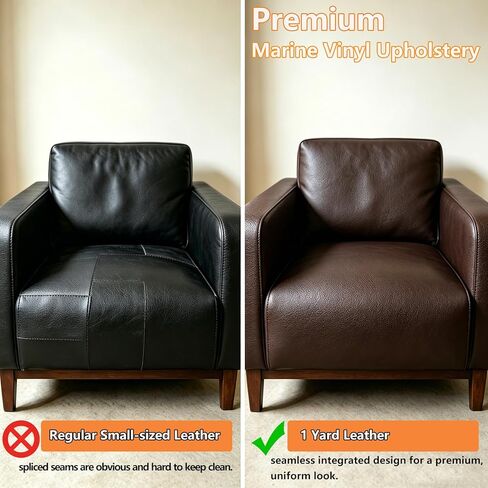 CDY Marine Vinyl Upholstery Fabric: 54"x72" Soft Grain Faux Leather Waterproof Durable - Easy to Cut Marine Vinyl Faux Leather for Boat Car Owners Sofa DIY Upholstery (Dark Brown, 2Yard（54"x72"）) in Saudi Arabia