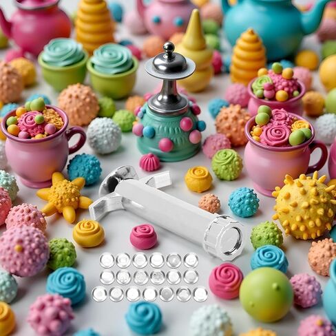 1 Set Silver Clay Extruder, Multifunction Mud Extruder Sculpture Tool Modeling with 19Pcs Tip Molds for Clay Craft Mixers Presses in Saudi Arabia