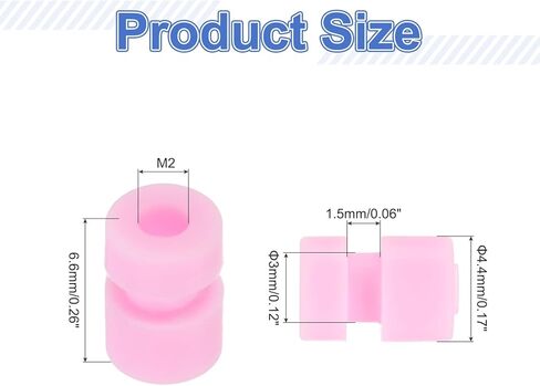 MECCANIXITY RC Anti Vibration Rubber Balls for RC F4 F7 Flight Controller RC Drone Accessories M2x6.6mm(Pink), Pack of 20 in Kuwait