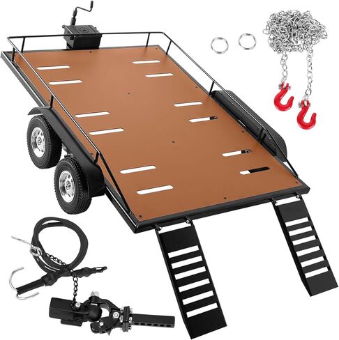 RC Aluminum Trailer Upgrades Part for 1/10 RC Crawler TRX4 TRX6 Red cat Gen8 SCX10,RC Trailer for Hauling Behind Car,Aluminum RC Heavy-Duty Trailer Car w/Receiver & Hook Coupler,Navy Blue in Kuwait