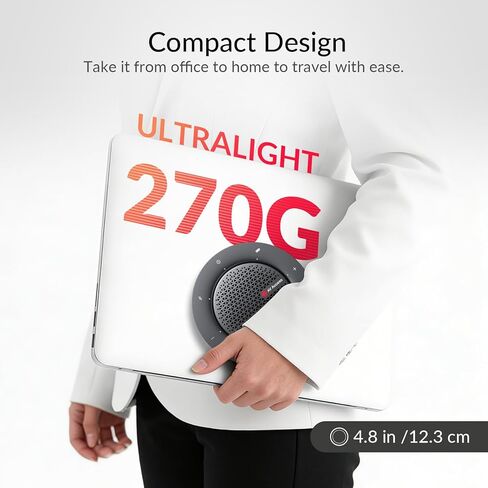 مكبر صوت بلوتوث للمؤتمرات، التقاط 4 ميكروفونات بزاوية 360 درجة، USB ولاسلكي، إلغاء الضوضاء، بطارية 10 ساعات، أدوات تحكم باللمس، التوصيل والتشغيل لاجتماعات التكبير/التصغير/الفرق (4-8 أشخاص)، صغير الحجم للعمل عن بعد، والسفر in Kuwait