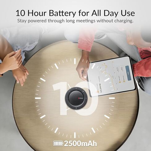 مكبر صوت بلوتوث للمؤتمرات، التقاط 4 ميكروفونات بزاوية 360 درجة، USB ولاسلكي، إلغاء الضوضاء، بطارية 10 ساعات، أدوات تحكم باللمس، التوصيل والتشغيل لاجتماعات التكبير/التصغير/الفرق (4-8 أشخاص)، صغير الحجم للعمل عن بعد، والسفر in Kuwait
