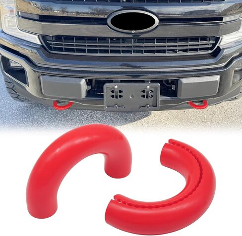 Tow Hooks Covers Compatible with Ford F150 2004-2025 & Bronco Base/Big Bend/Outer Banks 2021-2025 & Ranger 2023-2025 & Toyota Tundra 2017-2021, Front Tow Hitch Cover Red in Kuwait