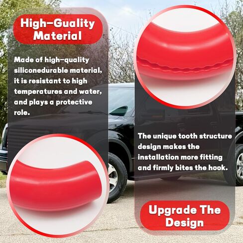 Tow Hooks Covers Compatible with Ford F150 2004-2025 & Bronco Base/Big Bend/Outer Banks 2021-2025 & Ranger 2023-2025 & Toyota Tundra 2017-2021, Front Tow Hitch Cover Red in Kuwait