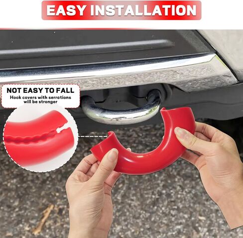 Tow Hooks Covers Compatible with Ford F150 2004-2025 & Bronco Base/Big Bend/Outer Banks 2021-2025 & Ranger 2023-2025 & Toyota Tundra 2017-2021, Front Tow Hitch Cover Red in Kuwait