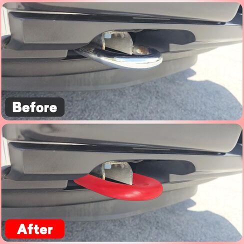 Tow Hooks Covers Compatible with Ford F150 2004-2025 & Bronco Base/Big Bend/Outer Banks 2021-2025 & Ranger 2023-2025 & Toyota Tundra 2017-2021, Front Tow Hitch Cover Red in Kuwait
