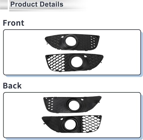 Front Left,Front Right Fog Light Grill for Mitsubishi Lancer 2008-2013 Front Lower Bumper Fog Light Cover Inserts No.8321A263/8321A264 ABS 1 Pc in Kuwait