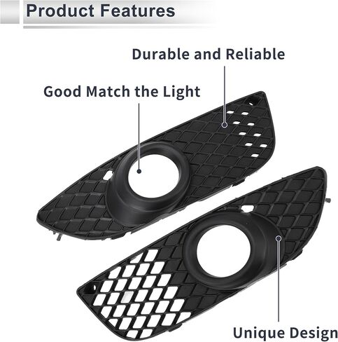 Front Left,Front Right Fog Light Grill for Mitsubishi Lancer 2008-2013 Front Lower Bumper Fog Light Cover Inserts No.8321A263/8321A264 ABS 1 Pc in Kuwait