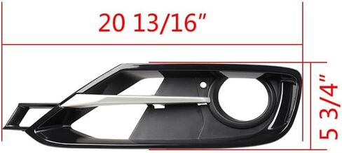 Black Front Lower Grille Fog Light Cover Bezel Chrome Trim Replacement for 2012-2015 BMW F30 F31 3-Series Sport-Line 51117300739 51117300740 BM1047127 in Saudi Arabia